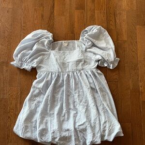 ARULA Size A Light Blue Mini Dress Floral Embossed Stretch Back 16